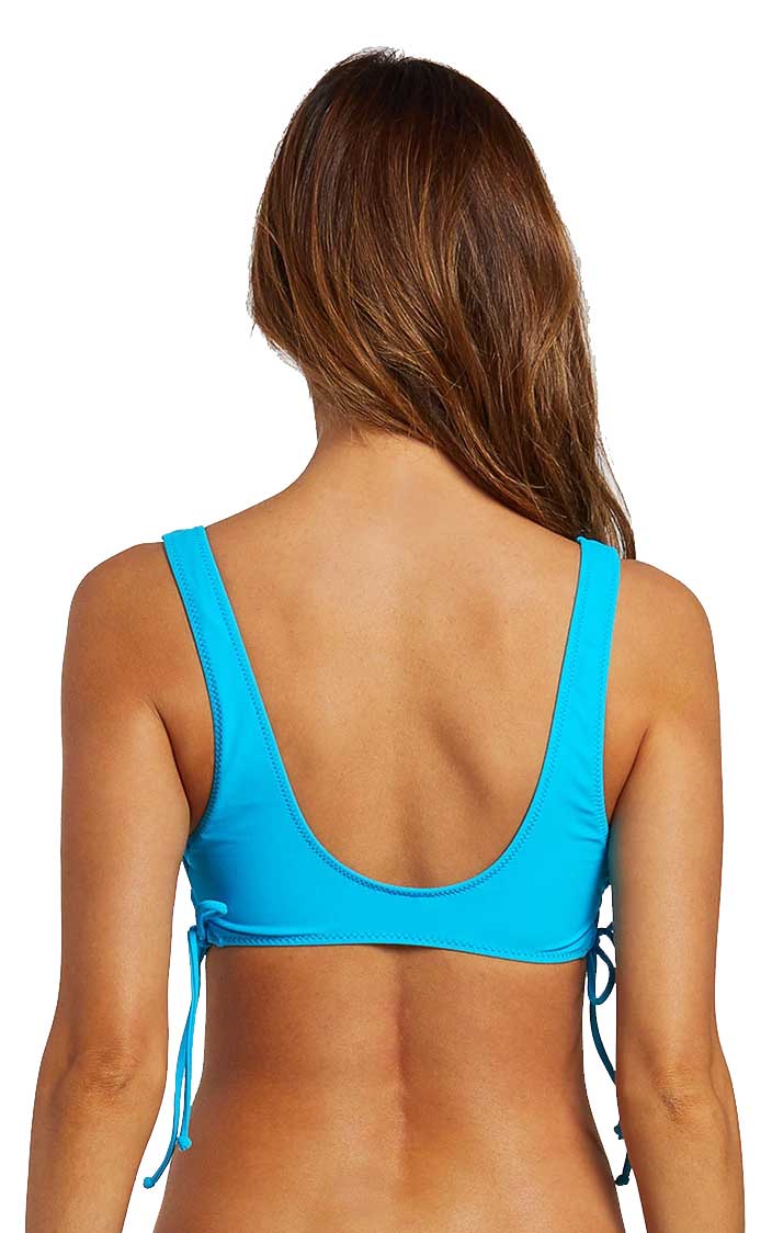 Volcom Simply Solid V-Neck Bikini Top - Ocean – back view