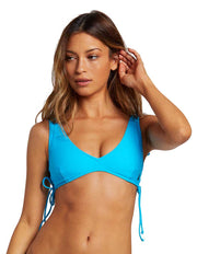 Volcom Simply Solid V-Neck Bikini Top - Ocean