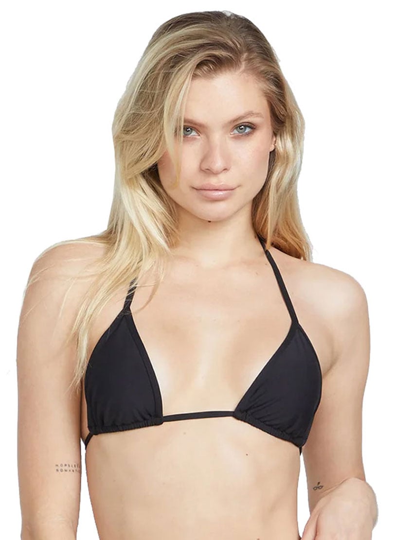 Volcom Simply Seamless Triangle Bikini Top - Black