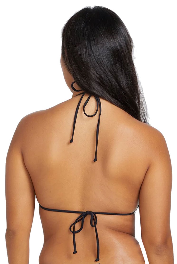 Volcom Simply Solid Tri Bikini Top - Black – back view