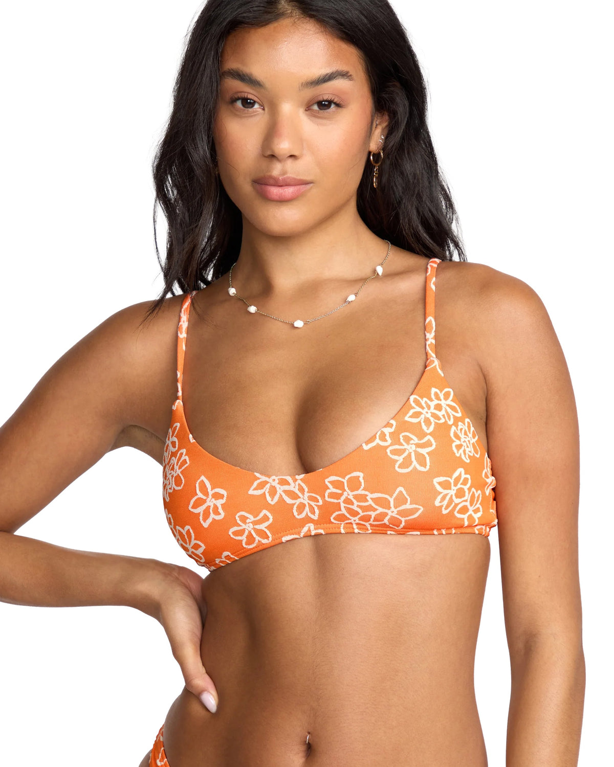 Billabong Josie Have It All V Bralette Bikini Top - Orange Pop – alternate view 1
