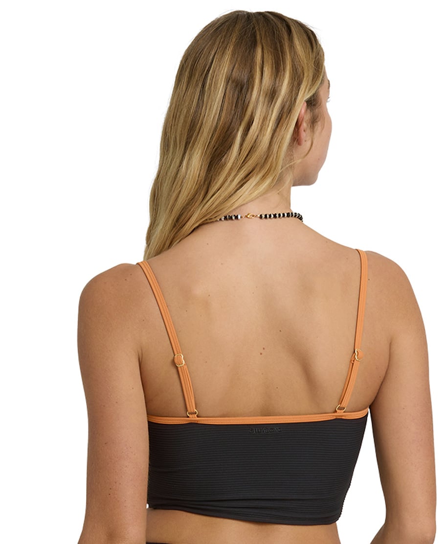 Billabong Tanlines Surf Tank Bikini Top - Black – back view