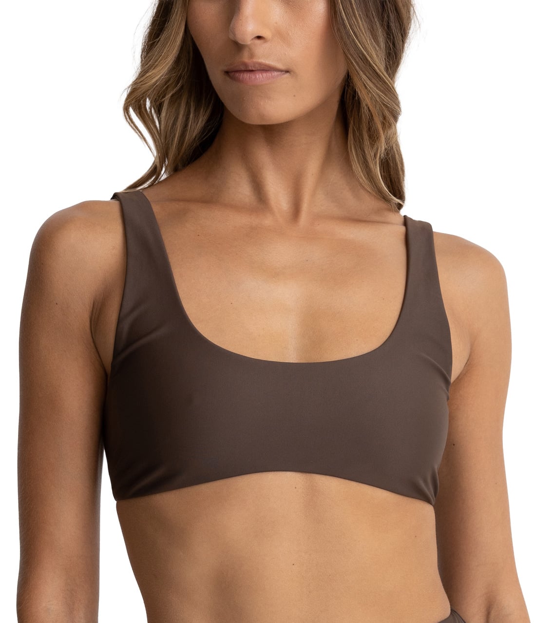 Rhythm Classic Crop Top Women's Bikini Top - Chocolate