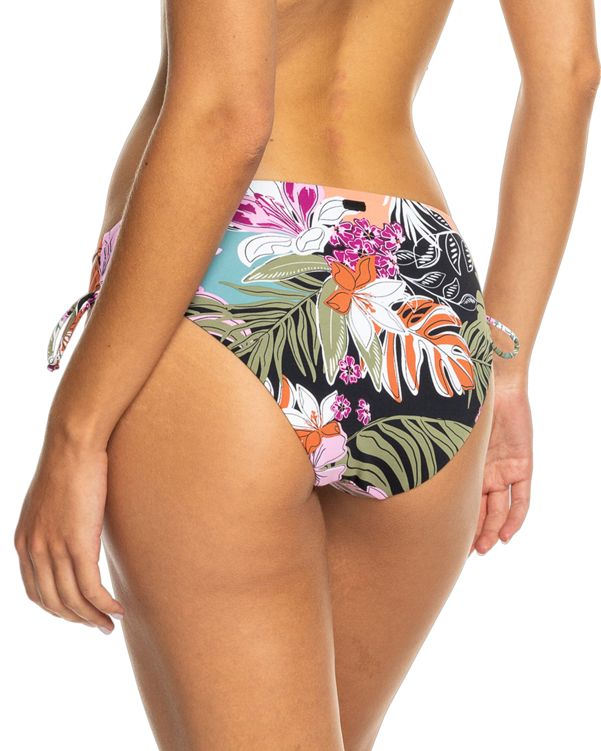 Roxy Beach Classics Hipster Lace Bikini Bottom - Anthracite Palm Song – back view