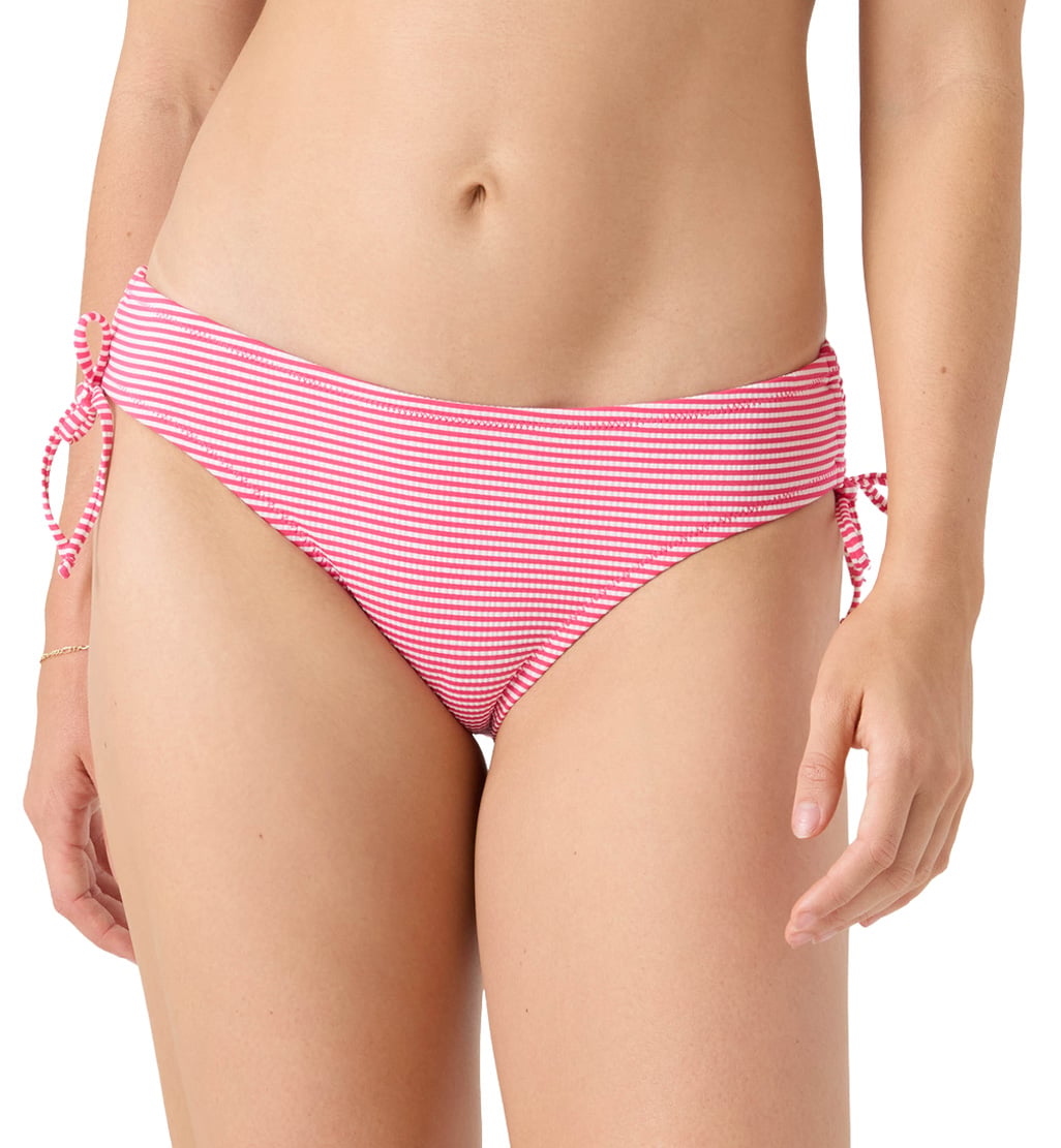 Roxy Good Vibes Hipster Lace Full Women's Bikini Bottom - Pink White