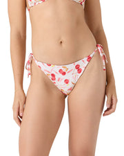 Roxy Cherry On Top Reversible Tie Side Moderate Women's Bikini Bottom - Red / Cream
