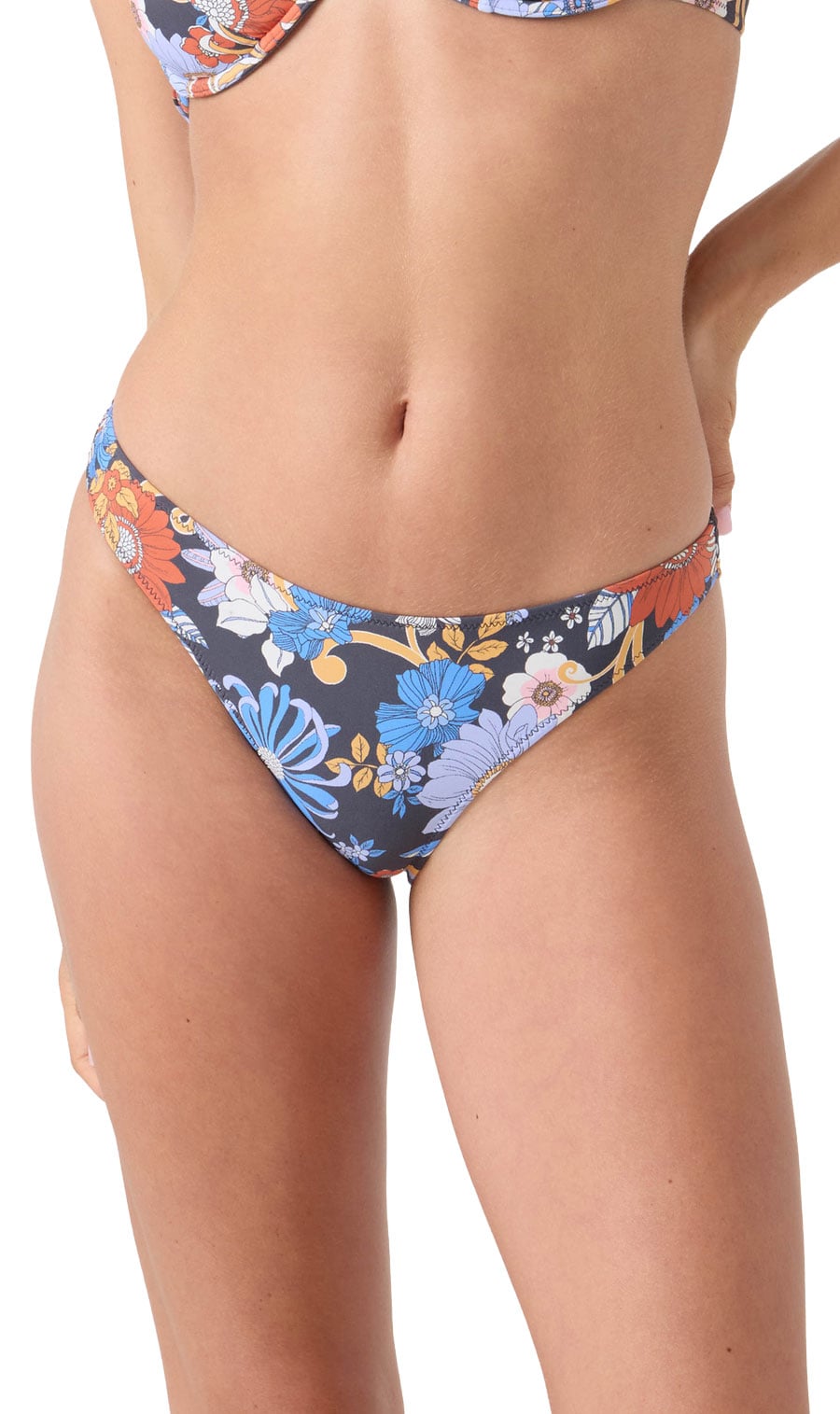 Roxy Soulflower Hipster Moderate Women's Bikini Bottom - Gray Combo
