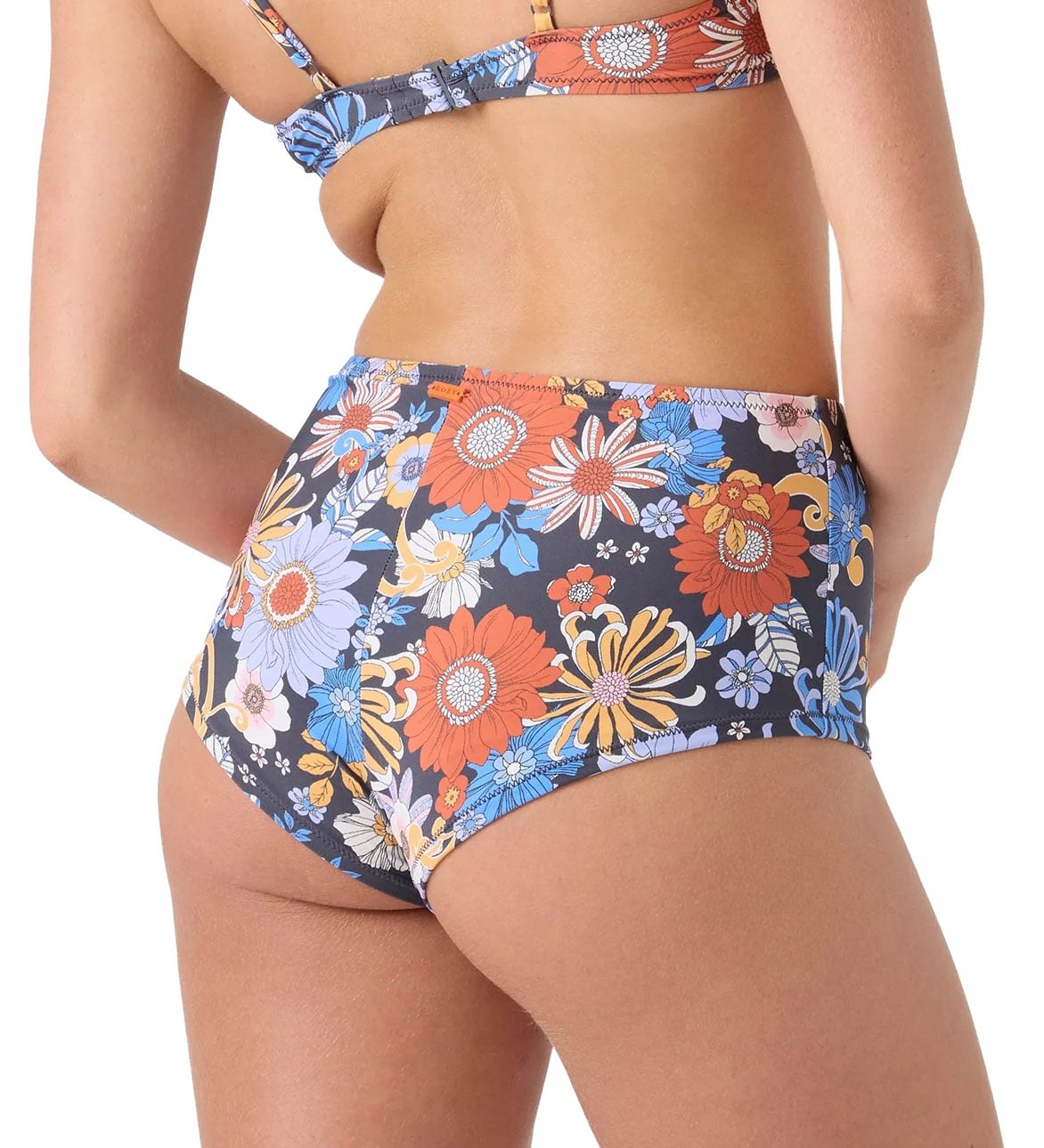 Roxy Soulflower Boyleg Women's Bikini Bottom - Gray Combo – back view