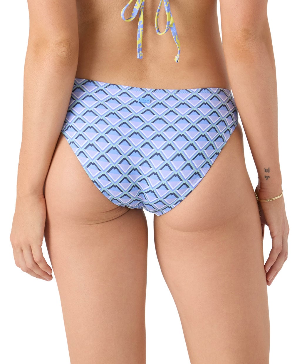 Roxy Golden Glow Reversible Fixed Lace Hipster Women's Bikini Bottom - Blugreen – back view
