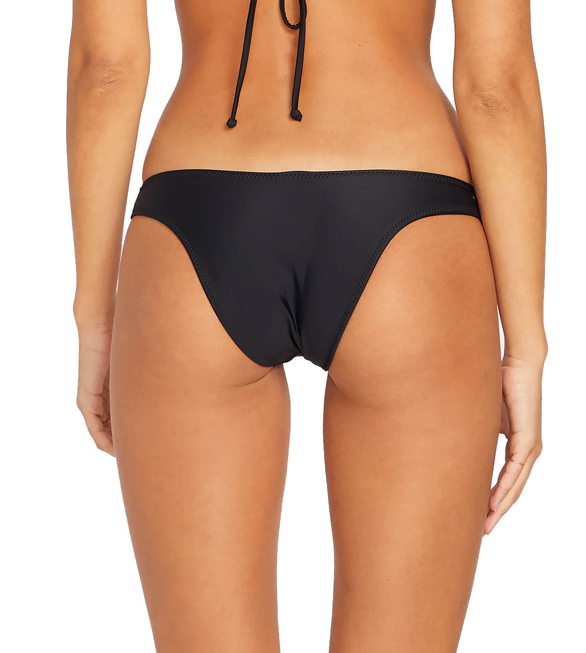 Volcom Simply Solid V Bikini Bottom - Black – back view