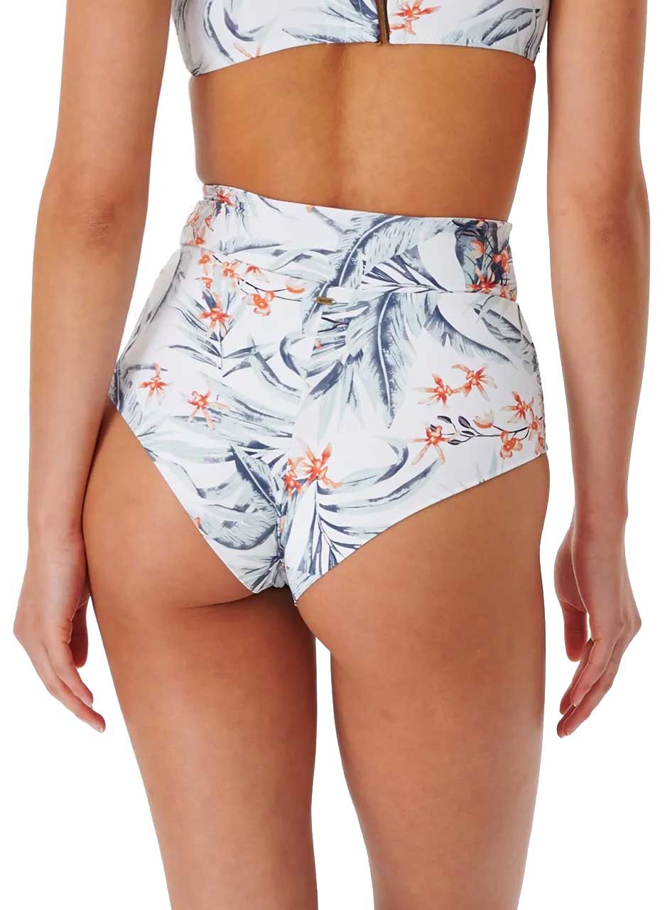 Rip Curl Diamond Bay Cheeky High Rise Bikini Bottom - Light Blue – back view