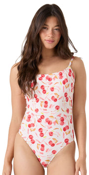 Roxy Cherry On Top Low Back Women's One Piece Swimsuit - Red / Cream