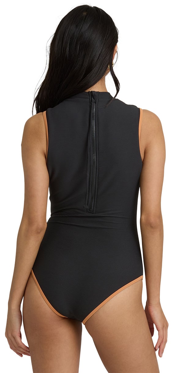 Billabong Tanlines High Neck Glider One Piece Swimsuit - Black – back view
