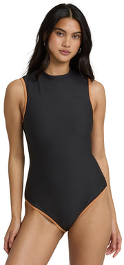 Billabong Tanlines High Neck Glider One Piece Swimsuit - Black