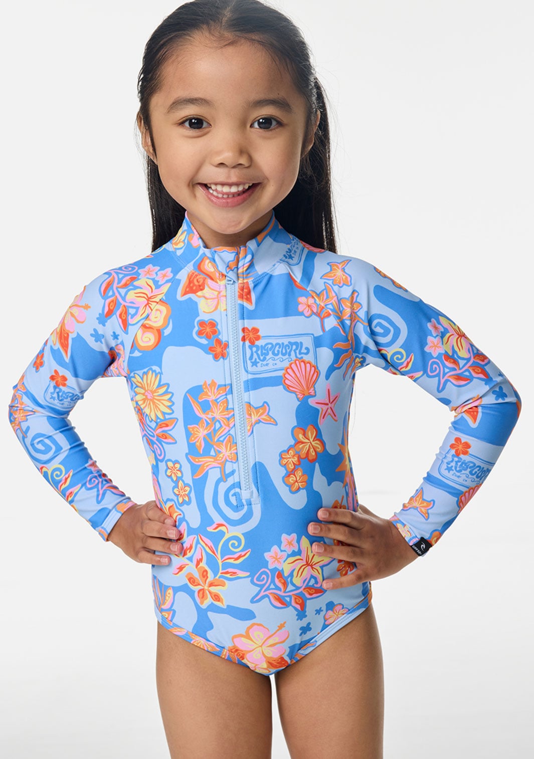 Rip Curl Girl’s Surf Magic Surfsuit Swimsuit - UPF 50+, Cole Sky Blue